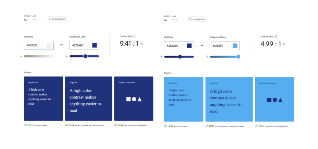 ADA Color Contrast - Color system Audit – 2